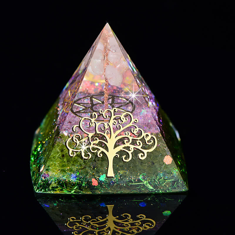 Olivenorma 6cm Tree Of Life Natural Stone Orgone Pyramid