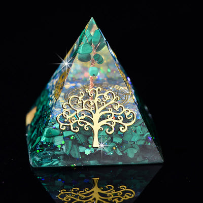 Olivenorma 6cm Tree Of Life Natural Stone Orgone Pyramid