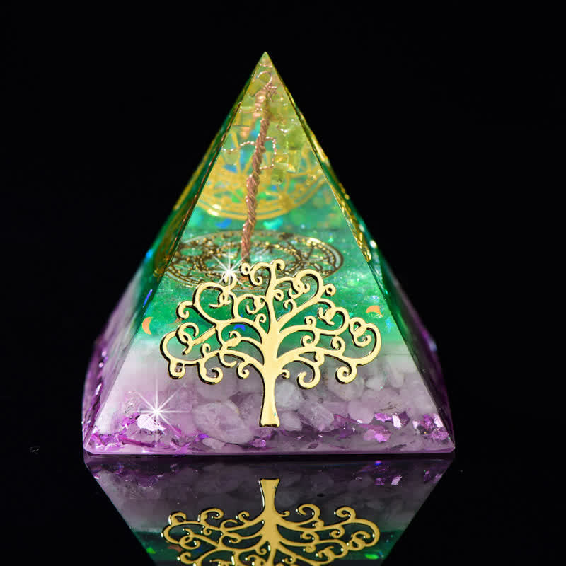 Olivenorma 6cm Tree Of Life Natural Stone Orgone Pyramid