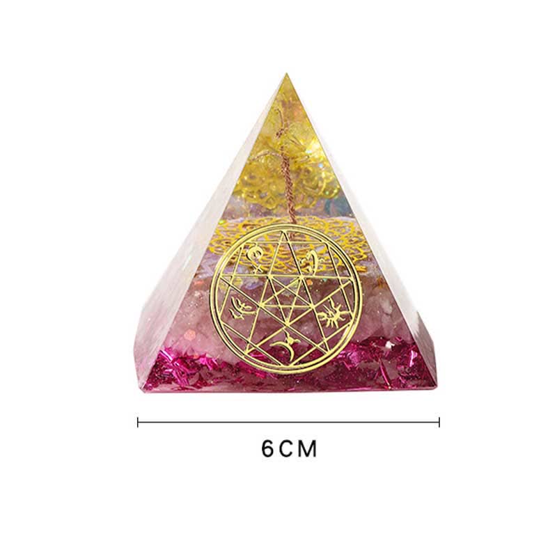 Olivenorma 6cm Tree Of Life Natural Stone Orgone Pyramid