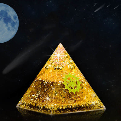 Olivenorma "Wealth Attracting" Citrine Clear Crystal Orgone Pyramid