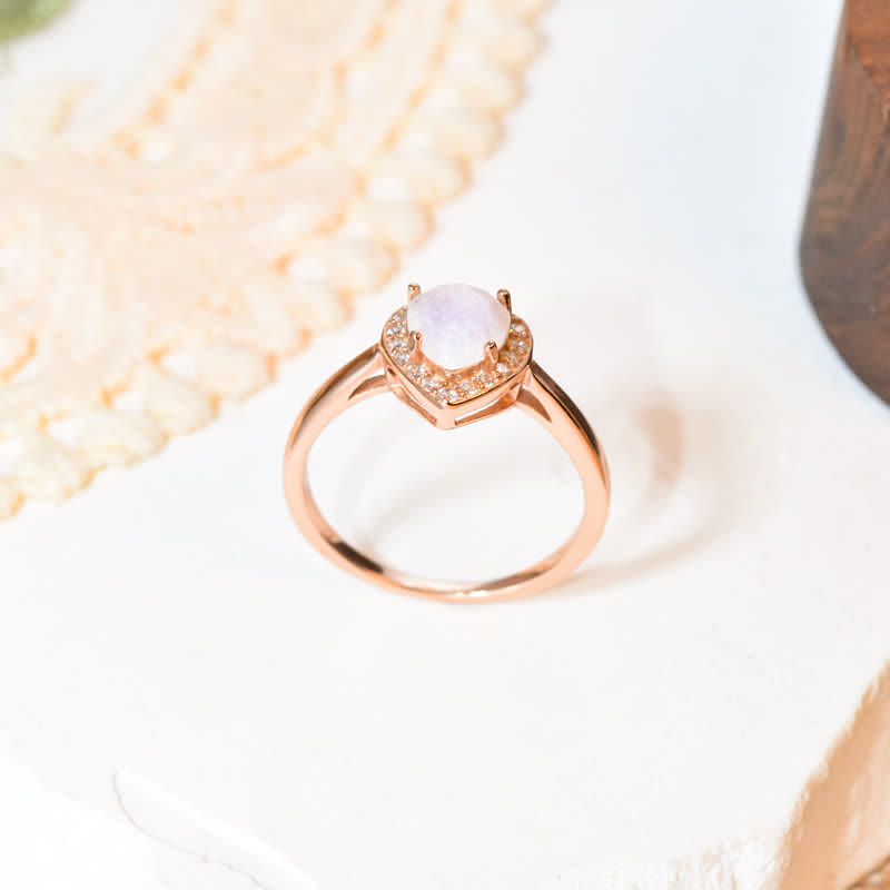 Olivenorma Natural Moonstone Faceted Heart Ring