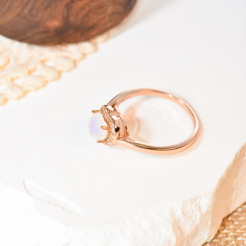 Olivenorma Natural Moonstone Faceted Heart Ring