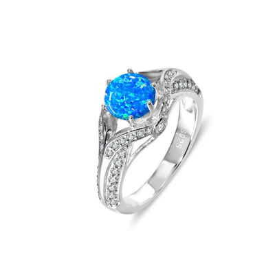 Olivenorma Natural Blue Opal Luxury Ring