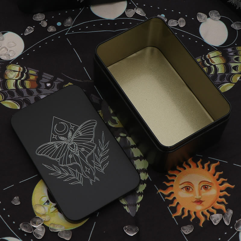 Olivenorma Moth Metal Tarot Card Storage Box Divination Box