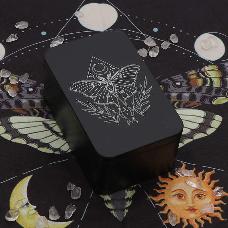 Olivenorma Moth Metal Tarot Card Storage Box Divination Box