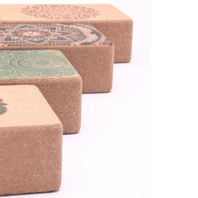 Olivenorma Soft Non-Slip Premium Mandala Cork Yoga Block