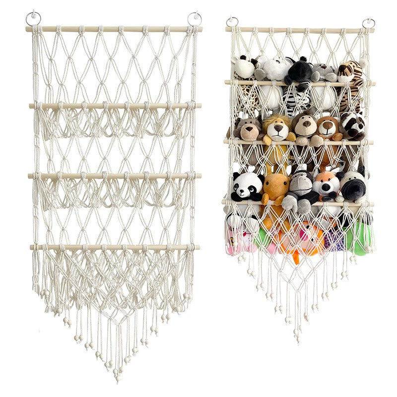 Olivenorma Handmade Cotton Rope Doll Storage Rack Wall Decor