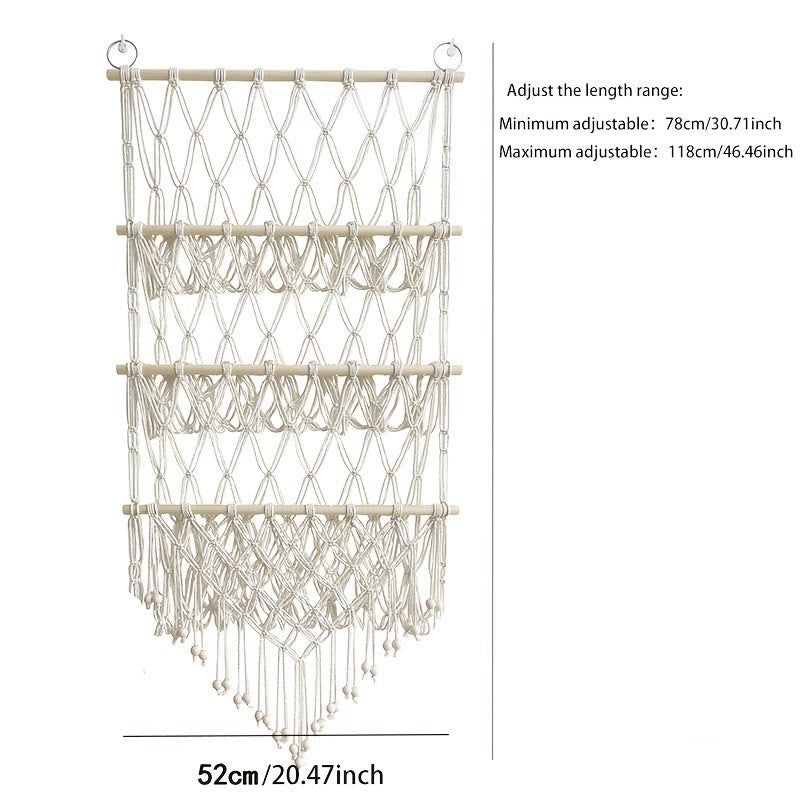 Olivenorma Handmade Cotton Rope Doll Storage Rack Wall Decor