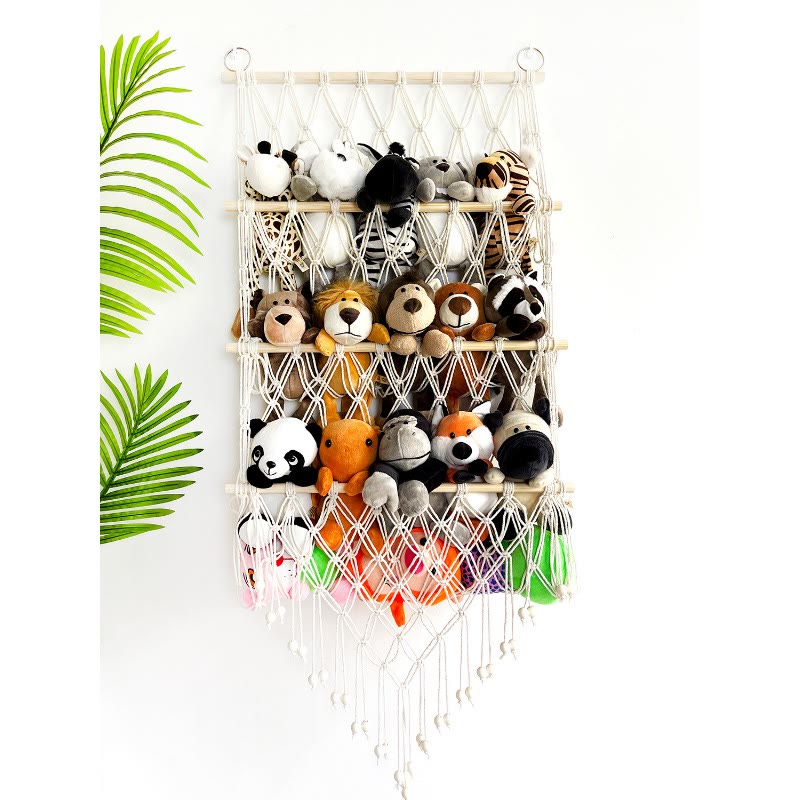 Olivenorma Handmade Cotton Rope Doll Storage Rack Wall Decor