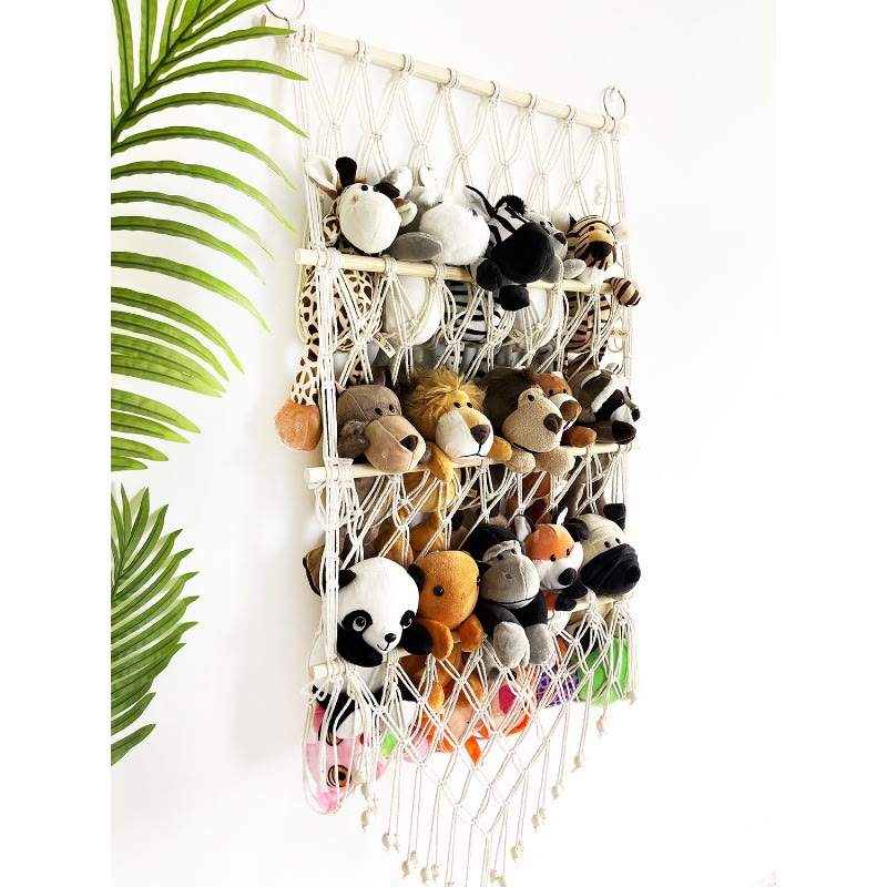 Olivenorma Handmade Cotton Rope Doll Storage Rack Wall Decor