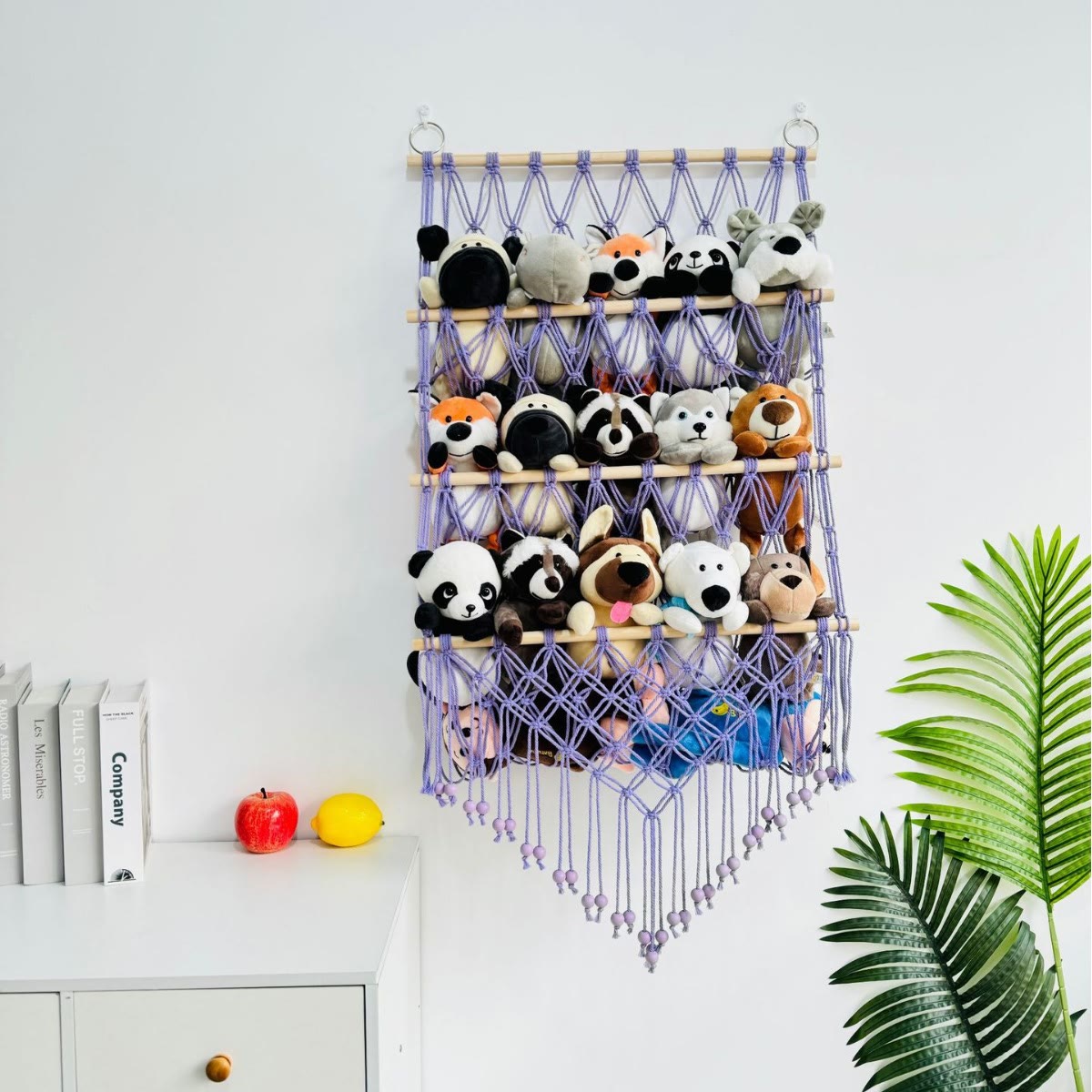 Olivenorma Handmade Cotton Rope Doll Storage Rack Wall Decor