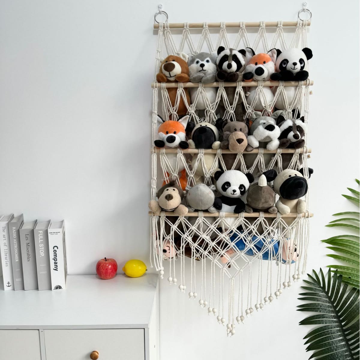 Olivenorma Handmade Cotton Rope Doll Storage Rack Wall Decor