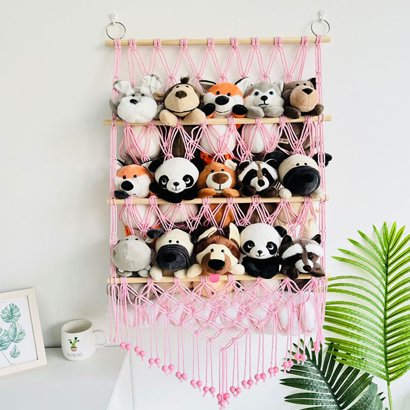 Olivenorma Handmade Cotton Rope Doll Storage Rack Wall Decor