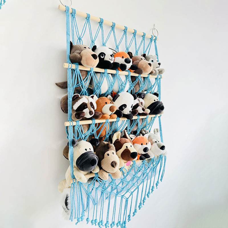 Olivenorma Handmade Cotton Rope Doll Storage Rack Wall Decor