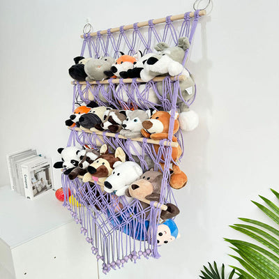 Olivenorma Handmade Cotton Rope Doll Storage Rack Wall Decor