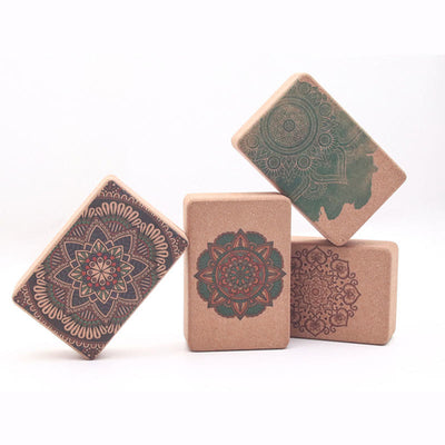 Olivenorma Soft Non-Slip Premium Mandala Cork Yoga Block