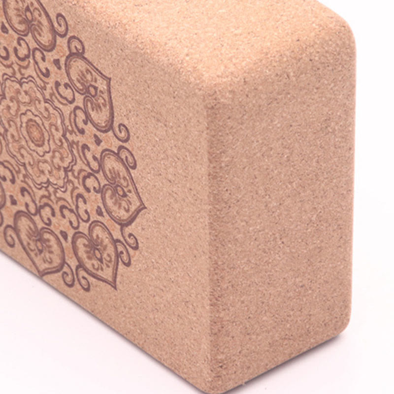 Olivenorma Soft Non-Slip Premium Mandala Cork Yoga Block