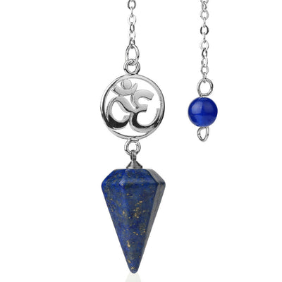 Olivenorma OM Symbol Natural Gemstone Faceted Pendulum