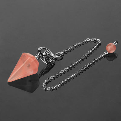 Olivenorma OM Symbol Natural Gemstone Faceted Pendulum