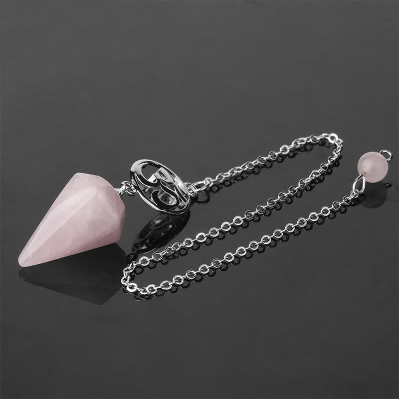 Olivenorma OM Symbol Natural Gemstone Faceted Pendulum