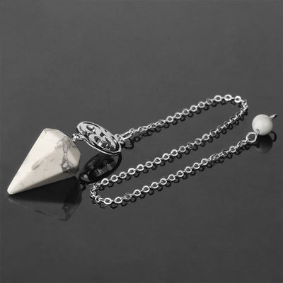 Olivenorma OM Symbol Natural Gemstone Faceted Pendulum