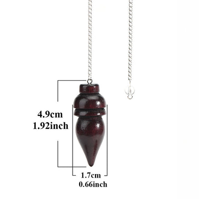 Olivenorma Wooden Drop Healing Pendulum wtih 7 Charka Chain