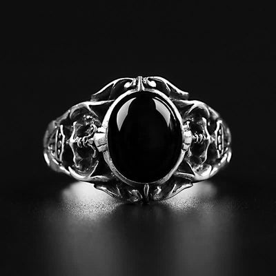 Olivenorma Retro Black Onyx Men Jewelry Ring