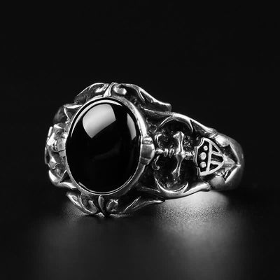 Olivenorma Retro Black Onyx Men Jewelry Ring