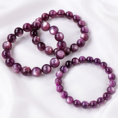 Olivenorma 9/12mm Natural Amethyst Beaded Bracelet