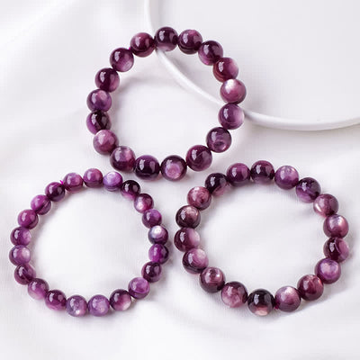 Olivenorma 9/12mm Natural Amethyst Beaded Bracelet