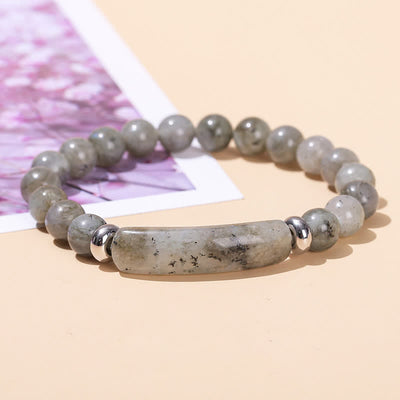 Olivenorma Natural Stone Long Crystal Beaded Bracelet