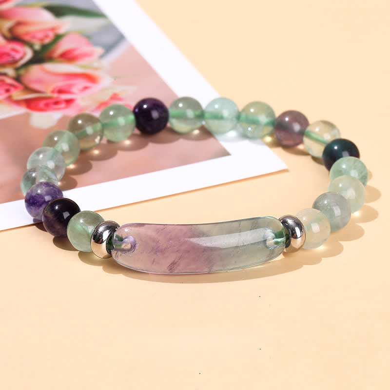 Olivenorma Natural Stone Long Crystal Beaded Bracelet