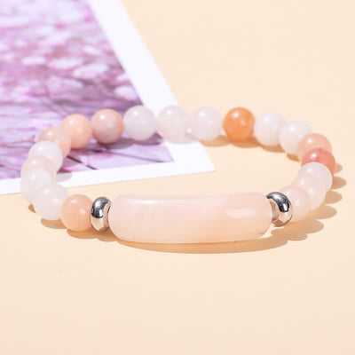 Olivenorma Natural Stone Long Crystal Beaded Bracelet