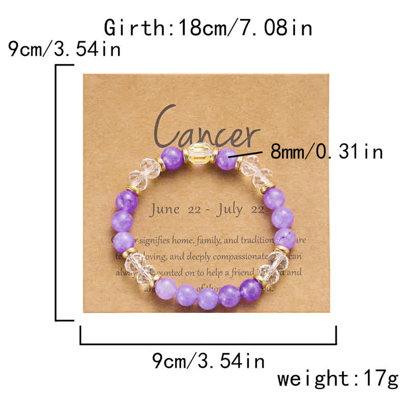 Olivenorma Colorful Natural Stone Crystal Twelve Zodiac Bracelet