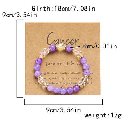 Olivenorma Colorful Natural Stone Crystal Twelve Zodiac Bracelet