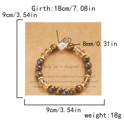 Olivenorma Colorful Natural Stone Crystal Twelve Zodiac Bracelet