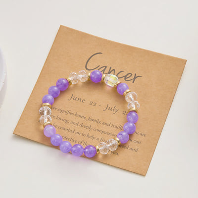 Olivenorma Colorful Natural Stone Crystal Twelve Zodiac Bracelet