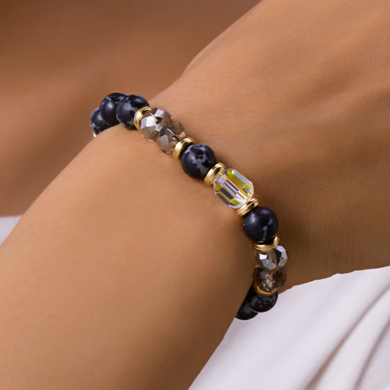 Olivenorma Colorful Natural Stone Crystal Twelve Zodiac Bracelet