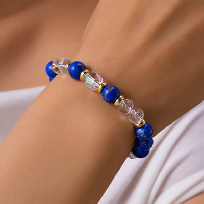 Olivenorma Colorful Natural Stone Crystal Twelve Zodiac Bracelet