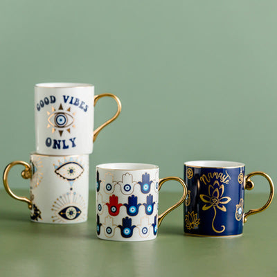 Olivenorma Evil Eye Ceramic Coffee Mug Tea Cup