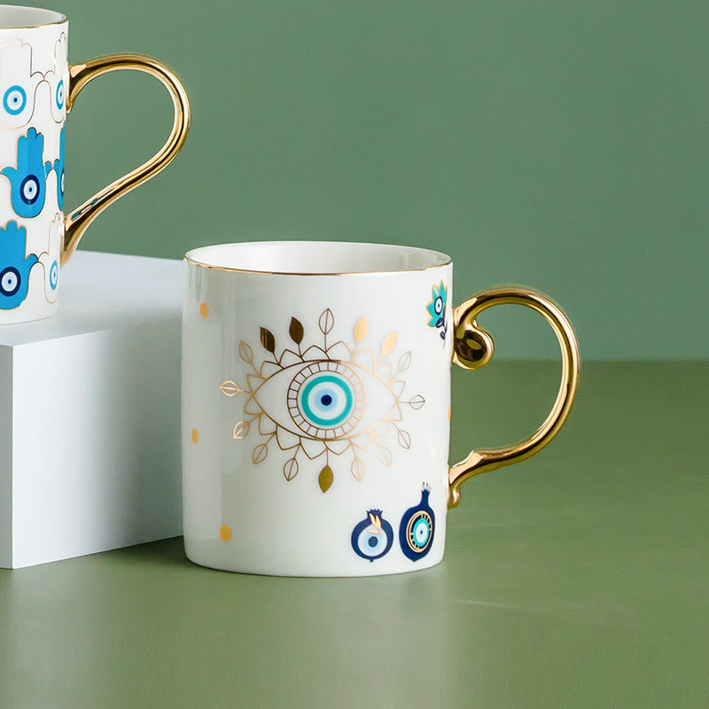 Olivenorma Evil Eye Ceramic Coffee Mug Tea Cup