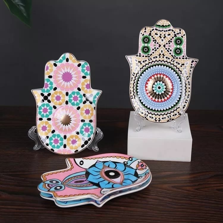 Olivenorma Bohemian Hamsa Hand Mug Cup with Coaster