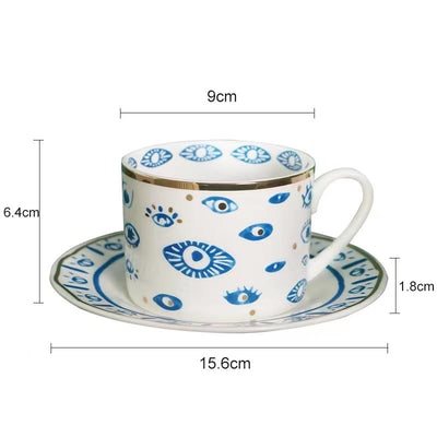 Olivenorma Aesthetic Hamsa Hand Ceramic Mug Coaster Cup