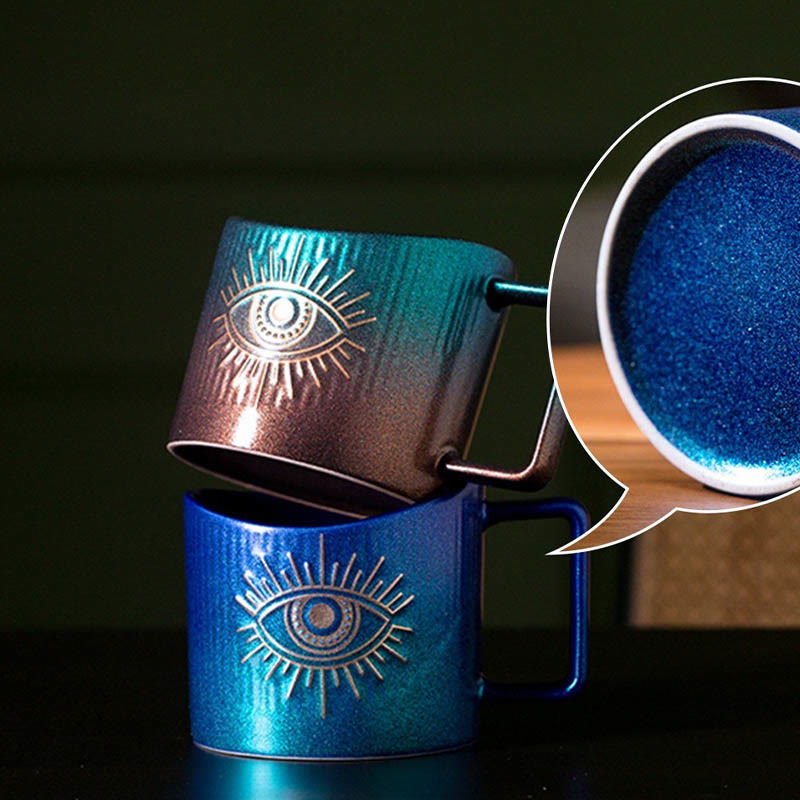 Olivenorma Evil Eye Ceramic Mug Glitter Water Cup