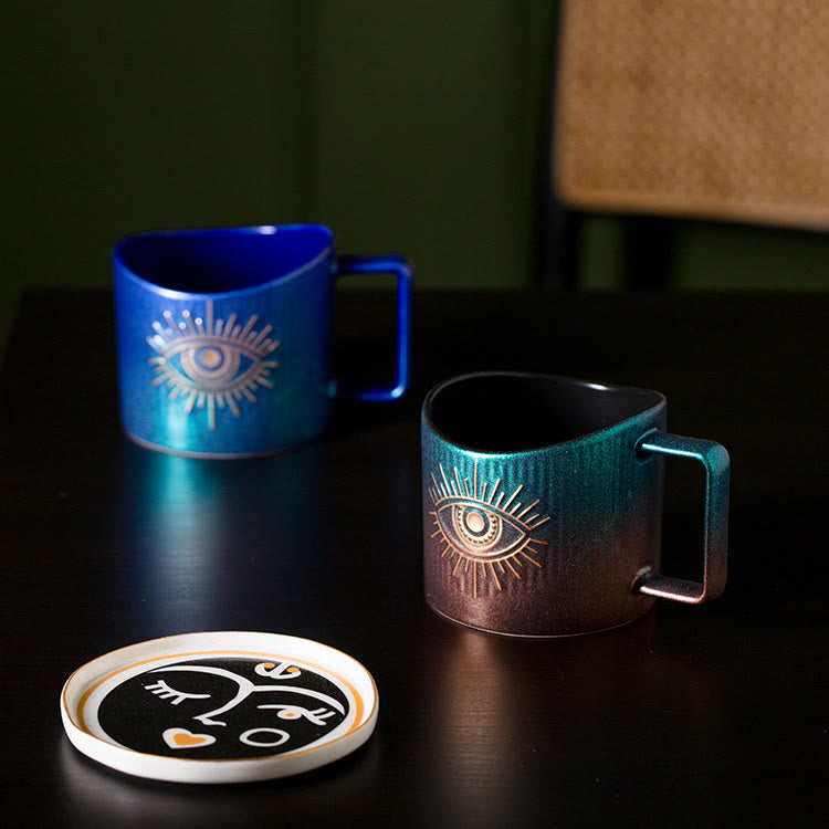 Olivenorma Evil Eye Ceramic Mug Glitter Water Cup