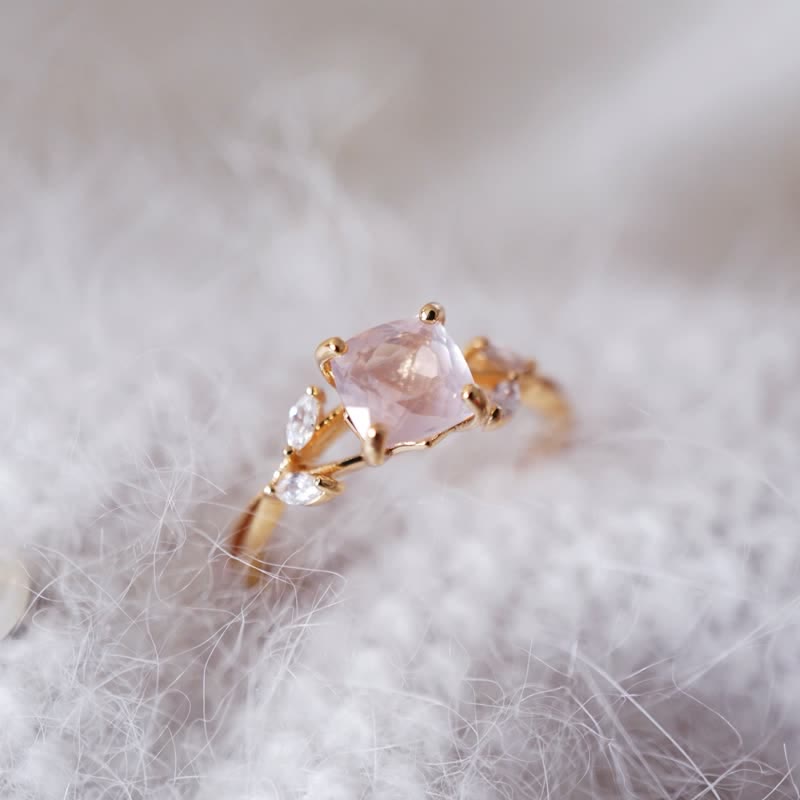 Olivenorma Natural Clear Crystal Promise Ring