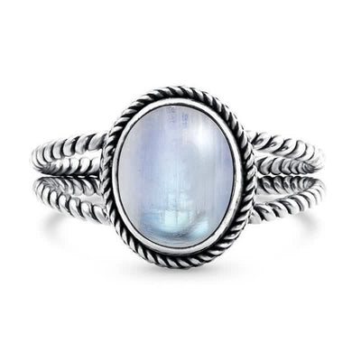 Olivenorma Natural Moonstone Marquise Ring