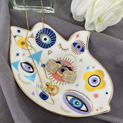 Olivenorma Evil Eye Coaster Bird Shaped Jewelry Dish Tray