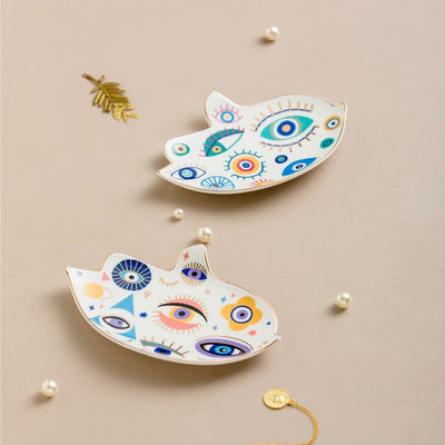 Olivenorma Evil Eye Coaster Bird Shaped Jewelry Dish Tray